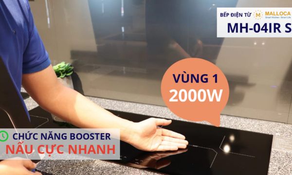 Bếp điện từ 4 vùng nấu Malloca MH-04IR S / 2 Vùng từ 2 vùng điện, kính Eurokera 12 MH-04IR S vùng nấu 1