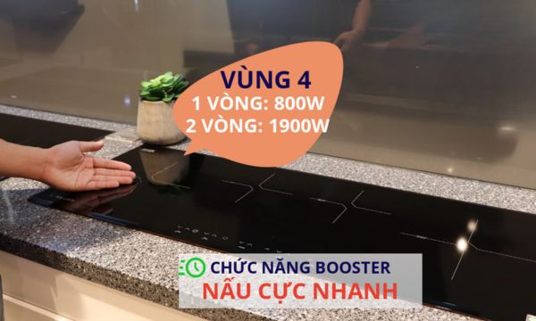 Bếp điện từ 4 vùng nấu Malloca MH-04IR S / 2 Vùng từ 2 vùng điện, kính Eurokera 15 MH-04IR S vùng nấu 4
