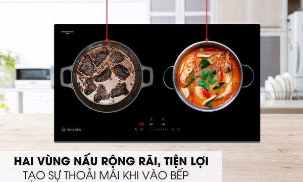 Bếp điện từ Malloca MH-732 IRN 9 MH-732 IRN Thiết kế 2 vùng nấu tối ưu