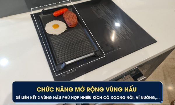 MI 594 LINEAR Chức năng mở rộng vùng nấu trên bếp 4 từ Malloca