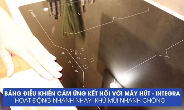 Bếp từ 4 vùng nấu Malloca MI-784 ITG / Nhập khẩu Italia, kính Ceramic 12 MI-784 ITG bảng điều khiển cảm ứng kết hợp với máy hút mùi