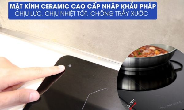 Bếp từ 4 vùng nấu Malloca MI-784 ITG / Nhập khẩu Italia, kính Ceramic 14 MI-784 ITG mặt kính ceramic