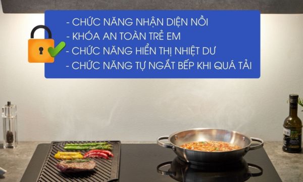 Bếp từ 4 vùng nấu Malloca MI-784 ITG / Nhập khẩu Italia, kính Ceramic 15 MI-784 ITG tích hợp nhiều chức năng