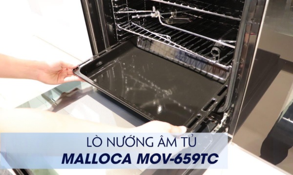 Lò nướng âm tủ Malloca MOV-659TC 12 MOV-659TC khay hứng mỡ tiện lợi
