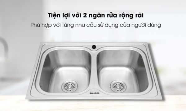MS 1001 New 2 ngăn rửa rộng rãi