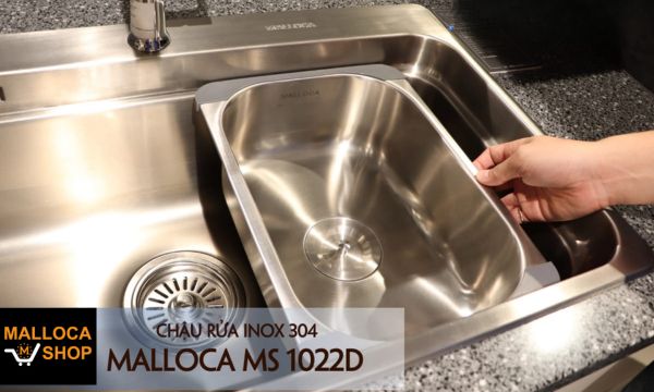 Chậu rửa chén Inox Malloca MS 1022D 13 MS 1022D khay rửa phụ dễ dàng tháo lắp