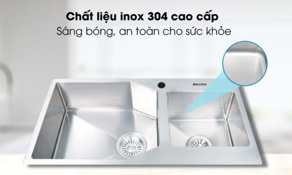 Chậu rửa chén Inox Malloca MS 610A 8 MS 610A chất liệu inox cao cấp