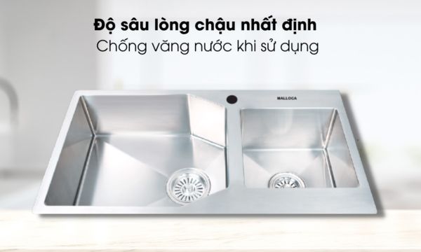 Chậu rửa chén Inox Malloca MS 610A 11 MS 610A thiết kế độ sâu nhất định