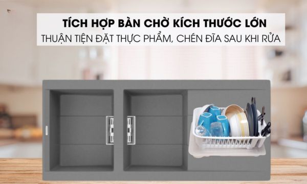 Chậu rửa bát Malloca SMART K-500 9 SMART K-500 Bàn chờ rộng trên chậu đá Malloca