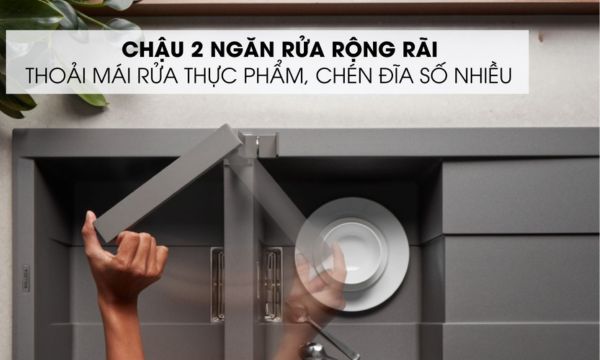 Chậu rửa bát Malloca SMART K-500 8 SMART K-500 Kích thước chậu rộng rãi thoải mái sử dụng