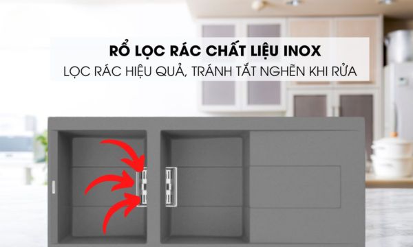 Chậu rửa bát Malloca SMART K-500 10 SMART K-500 Rổ lọc rác inox thoát nước nhanh chóng hơn