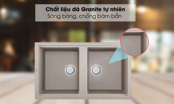 Chậu đá Malloca Tortora G-45043 / Màu đất 9 Tortora G-45043 chất liệu đá chống bám bẩn