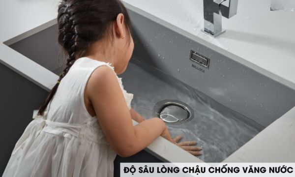 Chậu rửa bát Malloca ZEN K-13073 7 ZEN K-13073 Độ sâu lòng chậu hợp lý chống văng nước