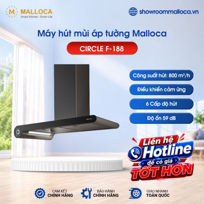 Máy húi mùi áp tường Malloca CIRCLE F-188