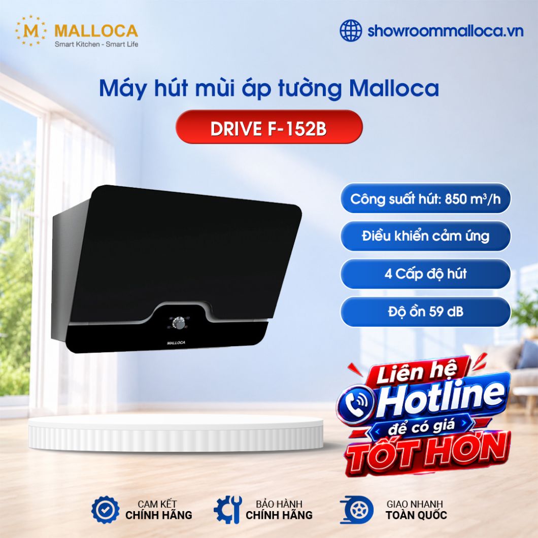 Máy hút mùi áp tường Malloca DRIVE F-152B
