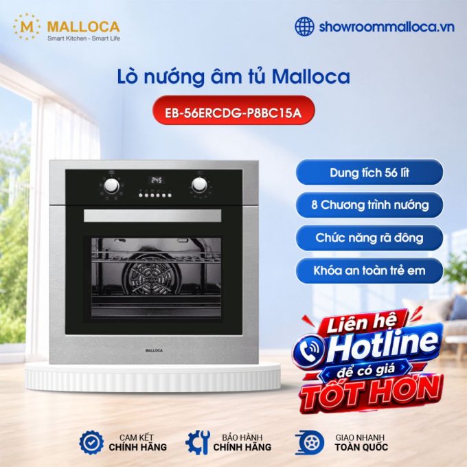 Lò nướng 8 chức năng Malloca EB-56ERCDG-P8BC15A