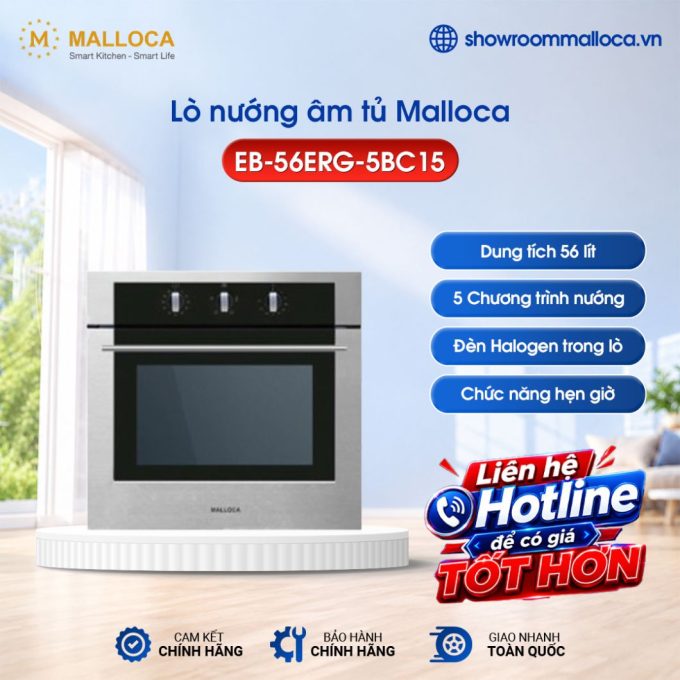 Lò nướng âm tủ 56L Malloca EB-56ERG-5BC15
