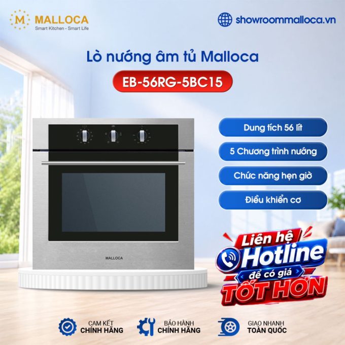 Lò nướng âm tủ 56L Malloca EB-56RG-5BC15