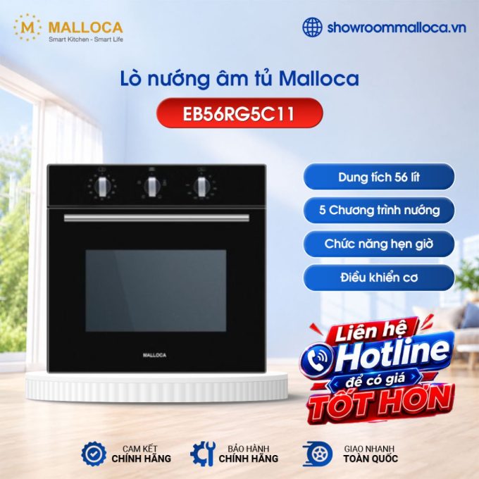 Lò nướng âm tủ 56L Malloca EB-56RG-5C11