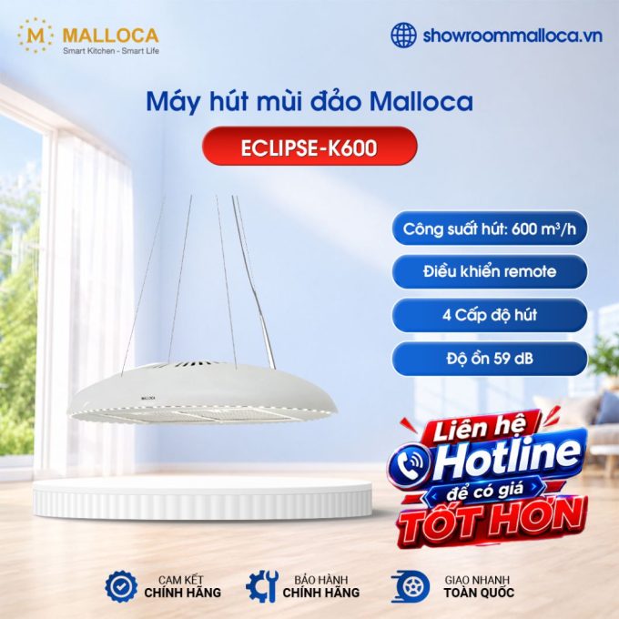 Máy hút mùi đảo Malloca ECLIPSE-K600