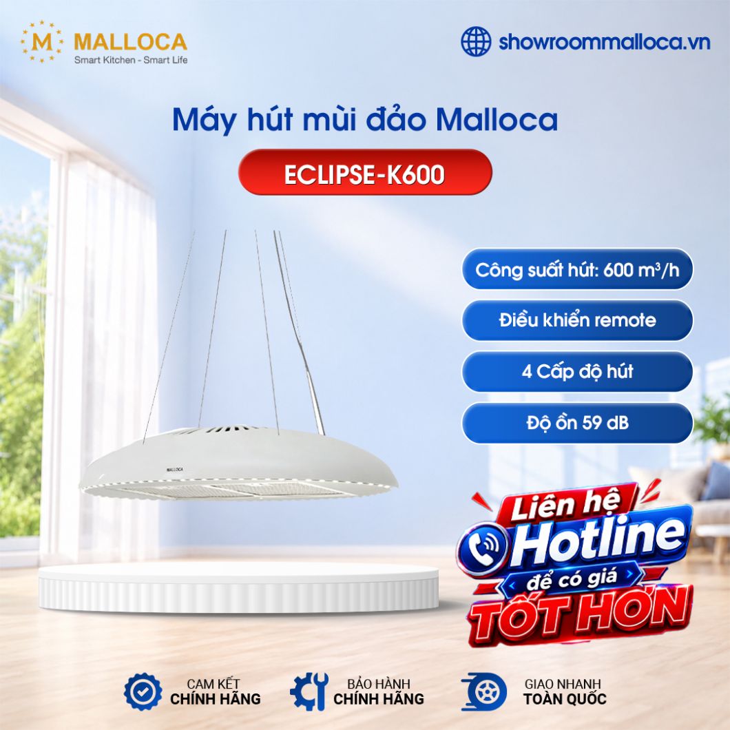 Máy hút mùi đảo Malloca ECLIPSE-K600