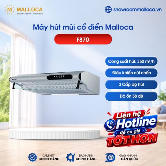 Máy hút mùi cổ điển Malloca Classic  F870