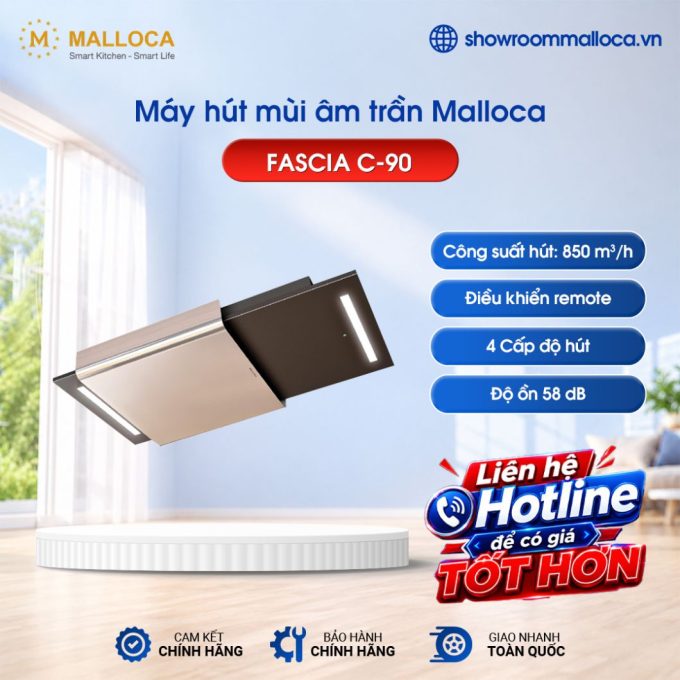Máy hút mùi âm trần Malloca FASCIA C-90