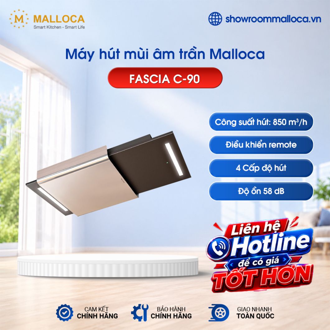 Máy hút mùi âm trần Malloca FASCIA C-90