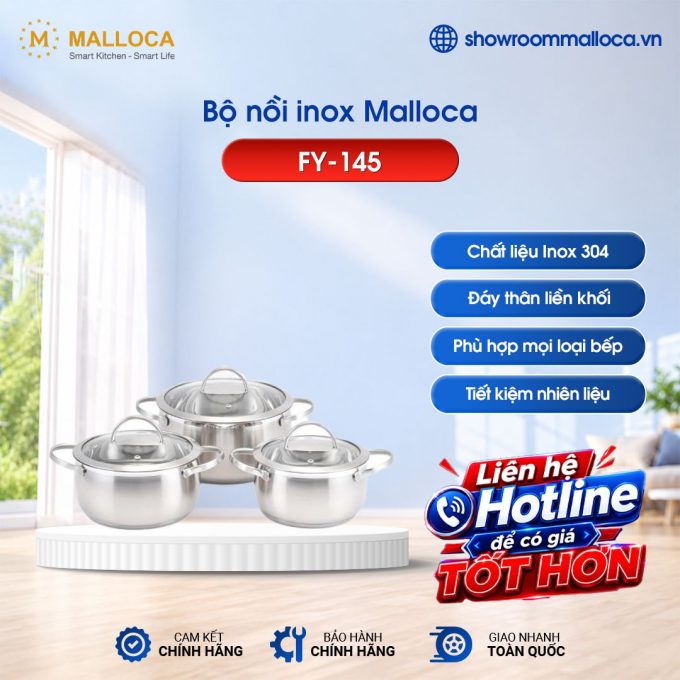Bộ nồi inox Malloca FY-145
