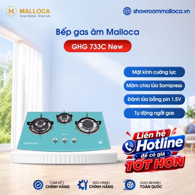 Bếp gas âm Malloca GHG 733C New