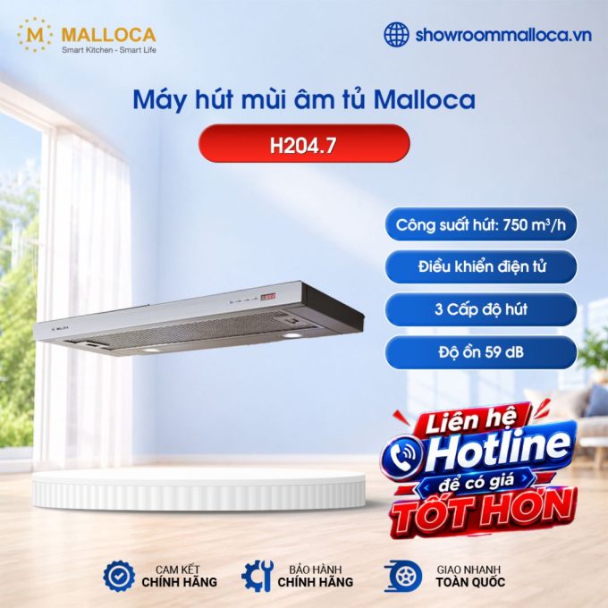 Máy hút mùi âm tủ Malloca H204.7