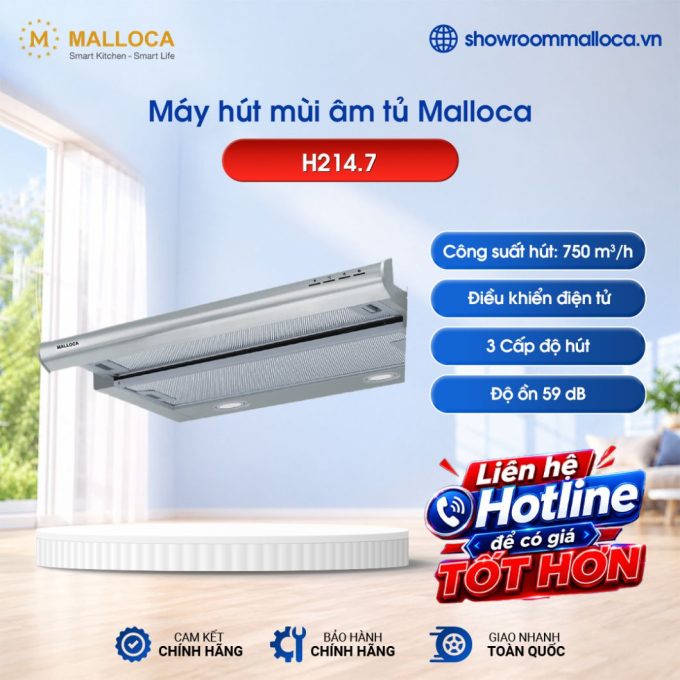 Máy hút mùi âm tủ Malloca H214.7
