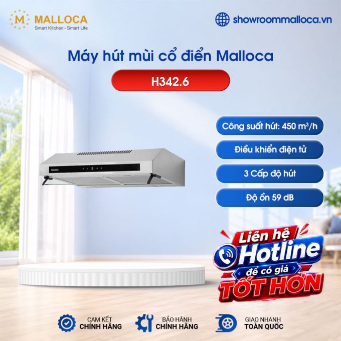 Máy hút mùi cổ điển Malloca classic H342.6
