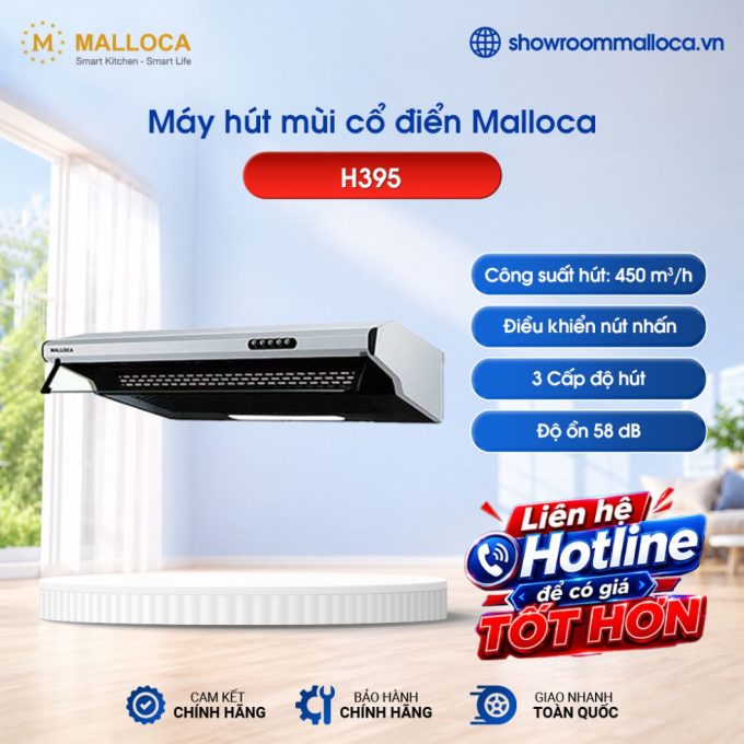 Máy hút mùi cổ điển Malloca Classic H395