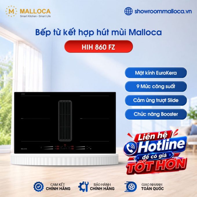 Bếp từ kết hợp máy hút mùi Malloca HIH 860 FZ