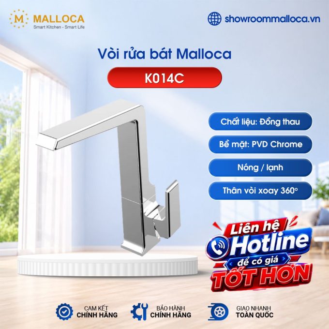 Vòi rửa bát nóng lạnh Malloca K014C
