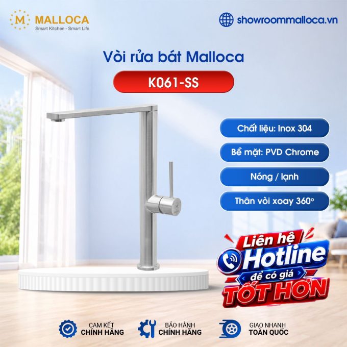 Vòi rửa bát Malloca K061-SS