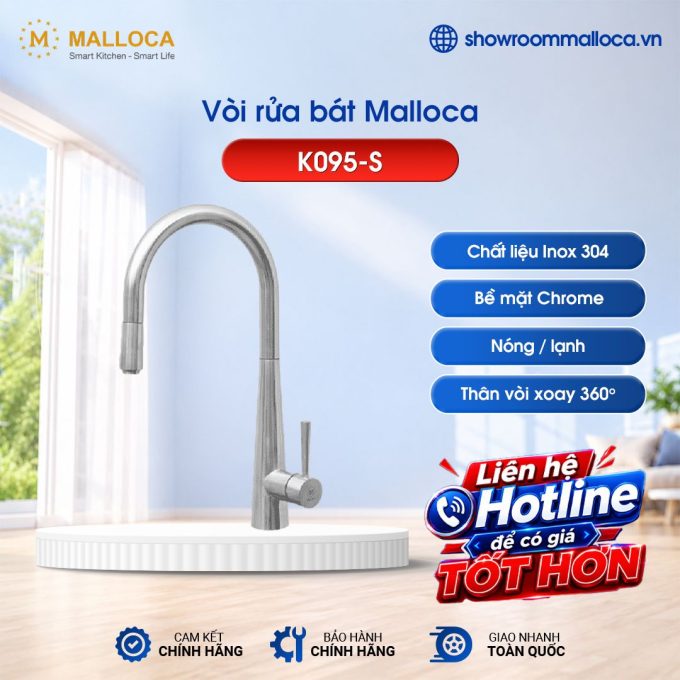 Vòi rửa bát Malloca K095-SS
