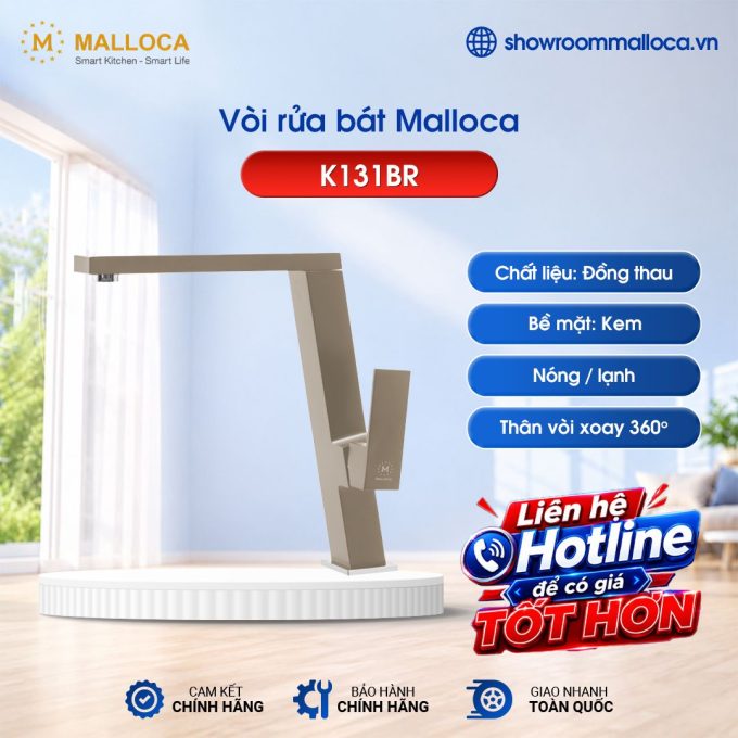 Vòi rửa bát nóng lạnh Malloca K131BR