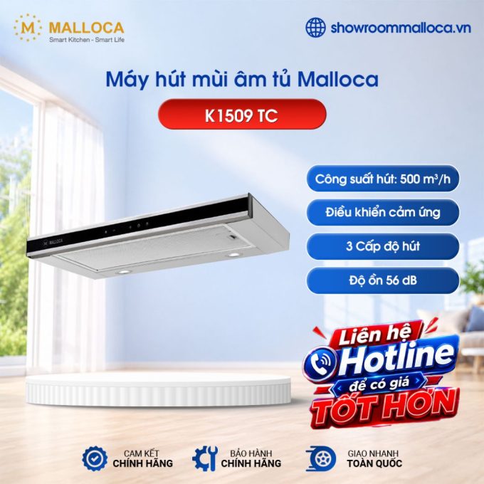Máy hút mùi âm tủ 90cm Malloca K1509 TC - Nhập khẩu Châu Âu