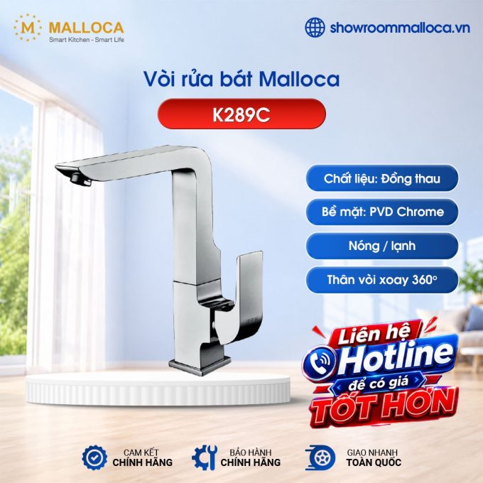 Vòi rửa bát nóng lạnh Malloca K289C