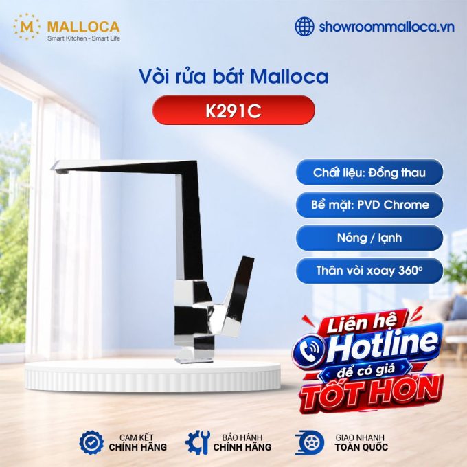 Vòi rửa bát nóng lạnh Malloca K291C