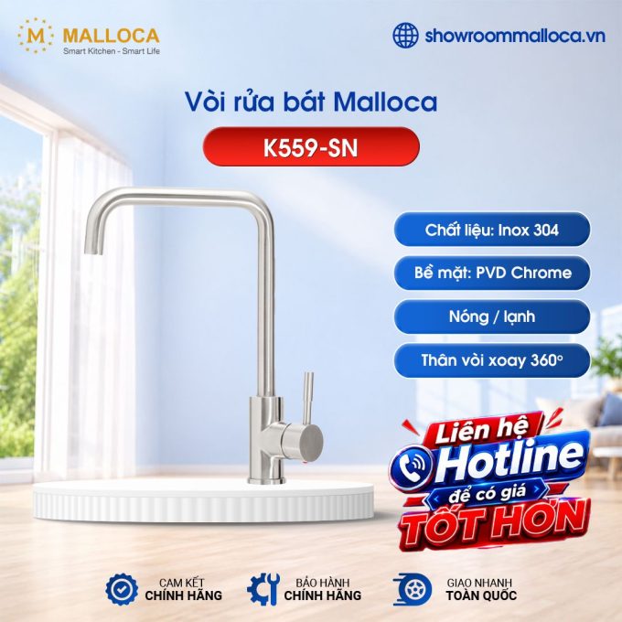 Vòi rửa bátMalloca K559-SN