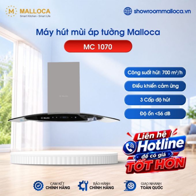 Máy hút mùi áp tường Malloca MC 1070