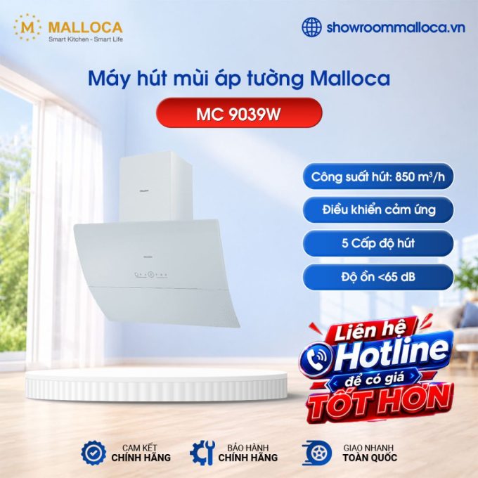 Máy hút mùi áp tường Malloca MC 9039W