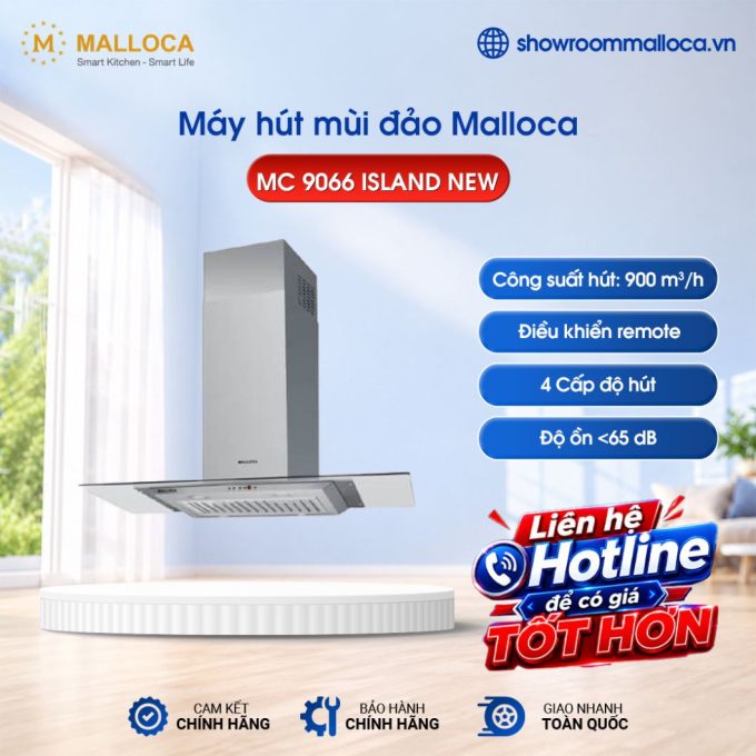 Máy hút mùi đảo Malloca MC 9066 Island New