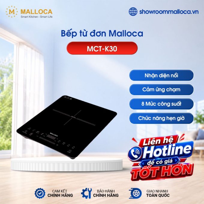 Bếp từ đơn Malloca MCT-K30 lắp dương