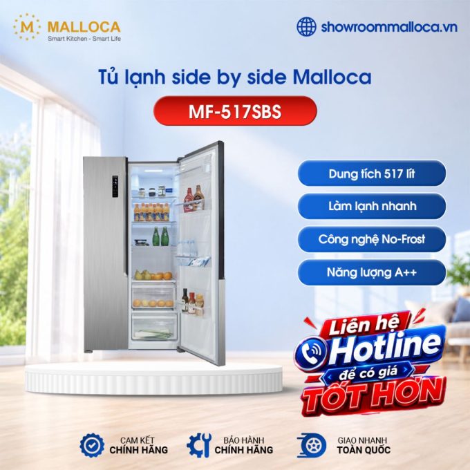 Tủ lạnh side by side Malloca MF-517SBS