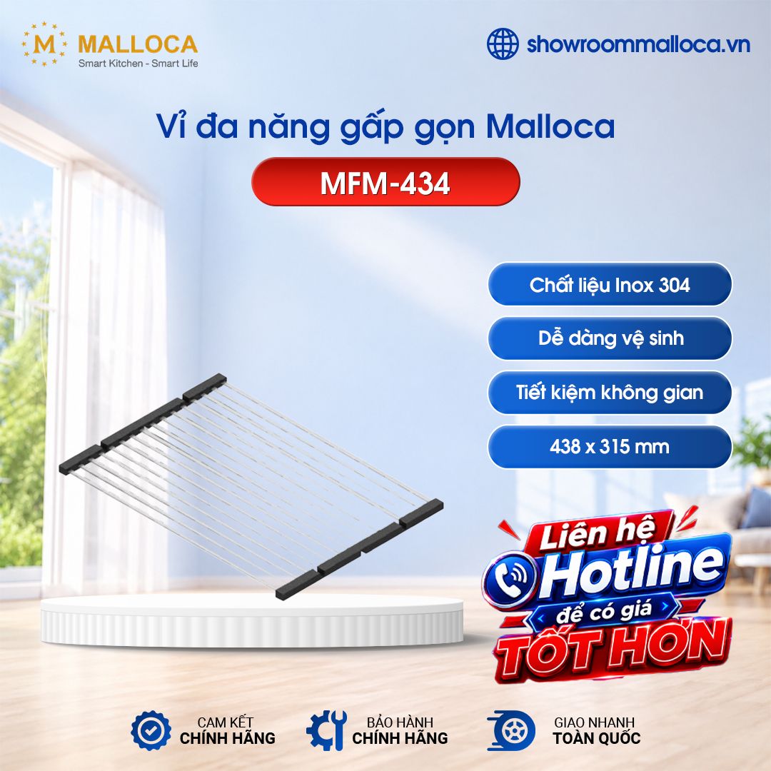 Vỉ đa năng gấp gọn Malloca MFM-434