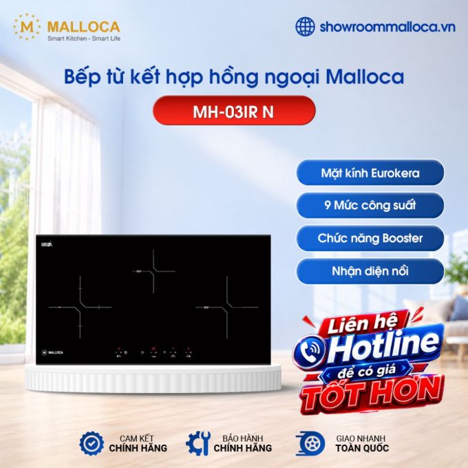 Bếp từ kết hợp hồng ngoại Malloca MH-03IR N